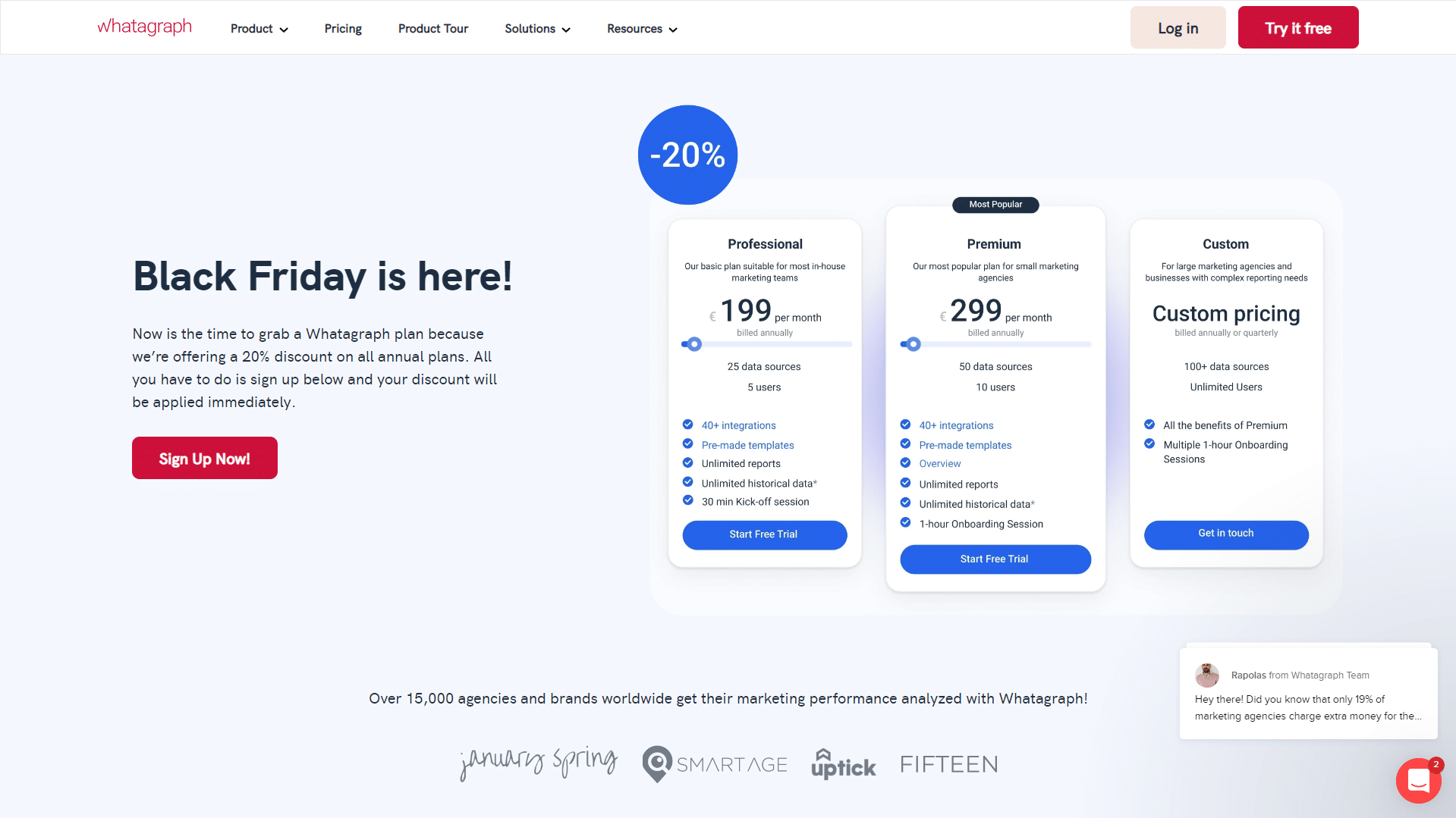 The Best Black Friday Deals For Developers & Designers 2025 65 whatagraph black Friday deal