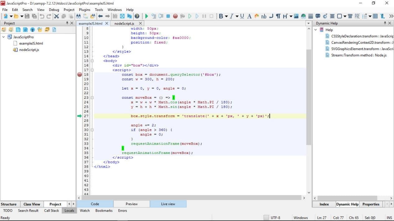 JavaScript Programming with CodeLobster IDE 3 built in debugger