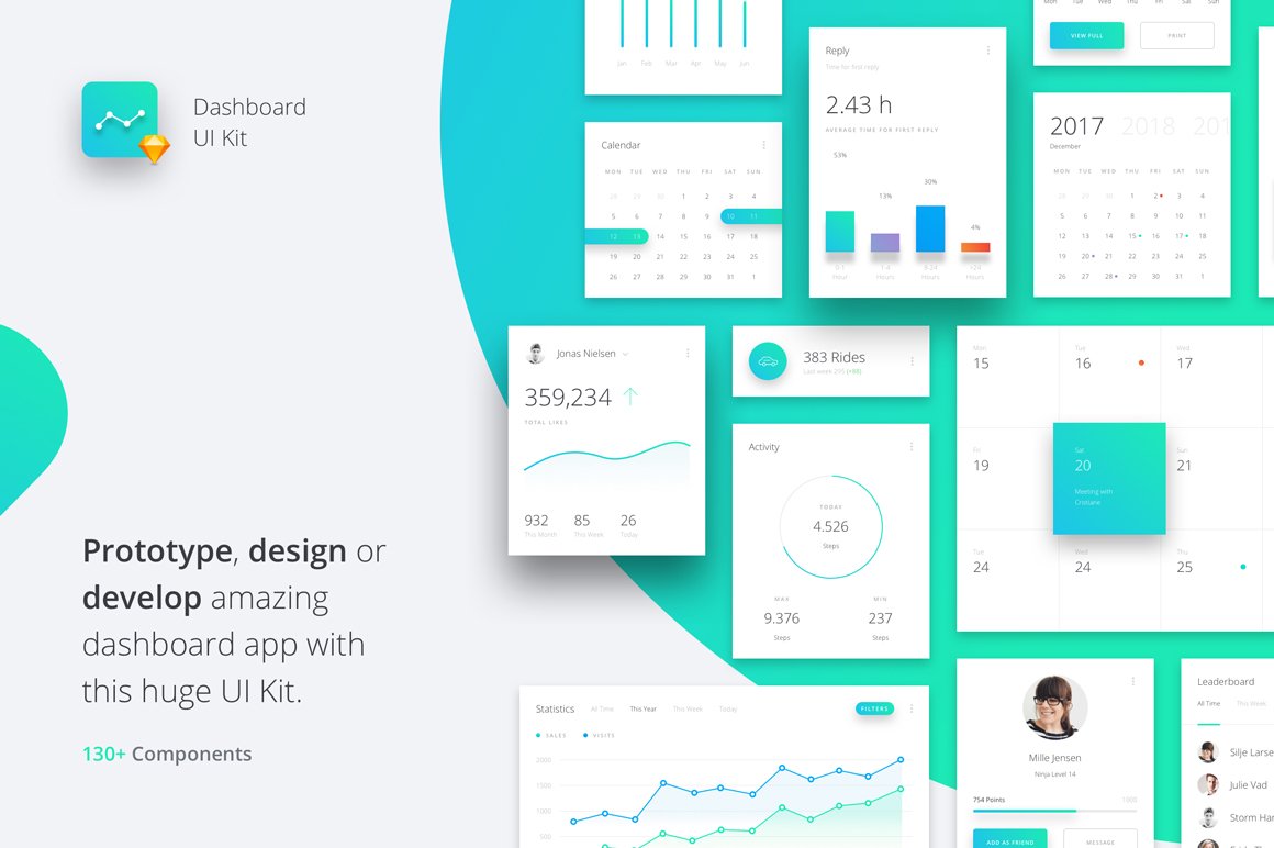 10+ Best eCommerce UI Kit Sketch Free 2024 5 Datta Dashboard UI Kit