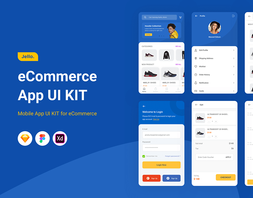 10+ Best eCommerce UI Kit Sketch Free 2024 9 Jello ecommerce UI kit sketch