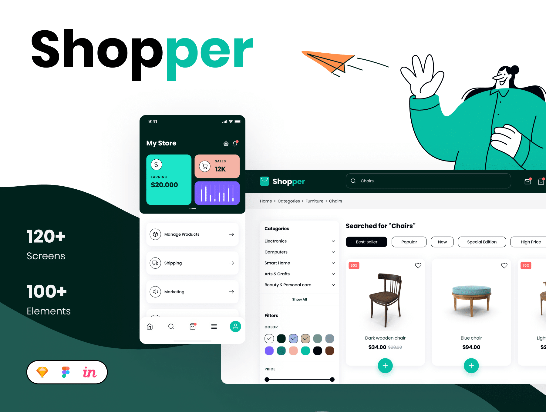 10+ Best eCommerce UI Kit Sketch Free 2024 12 Shopper ecommerce UI kit sketch