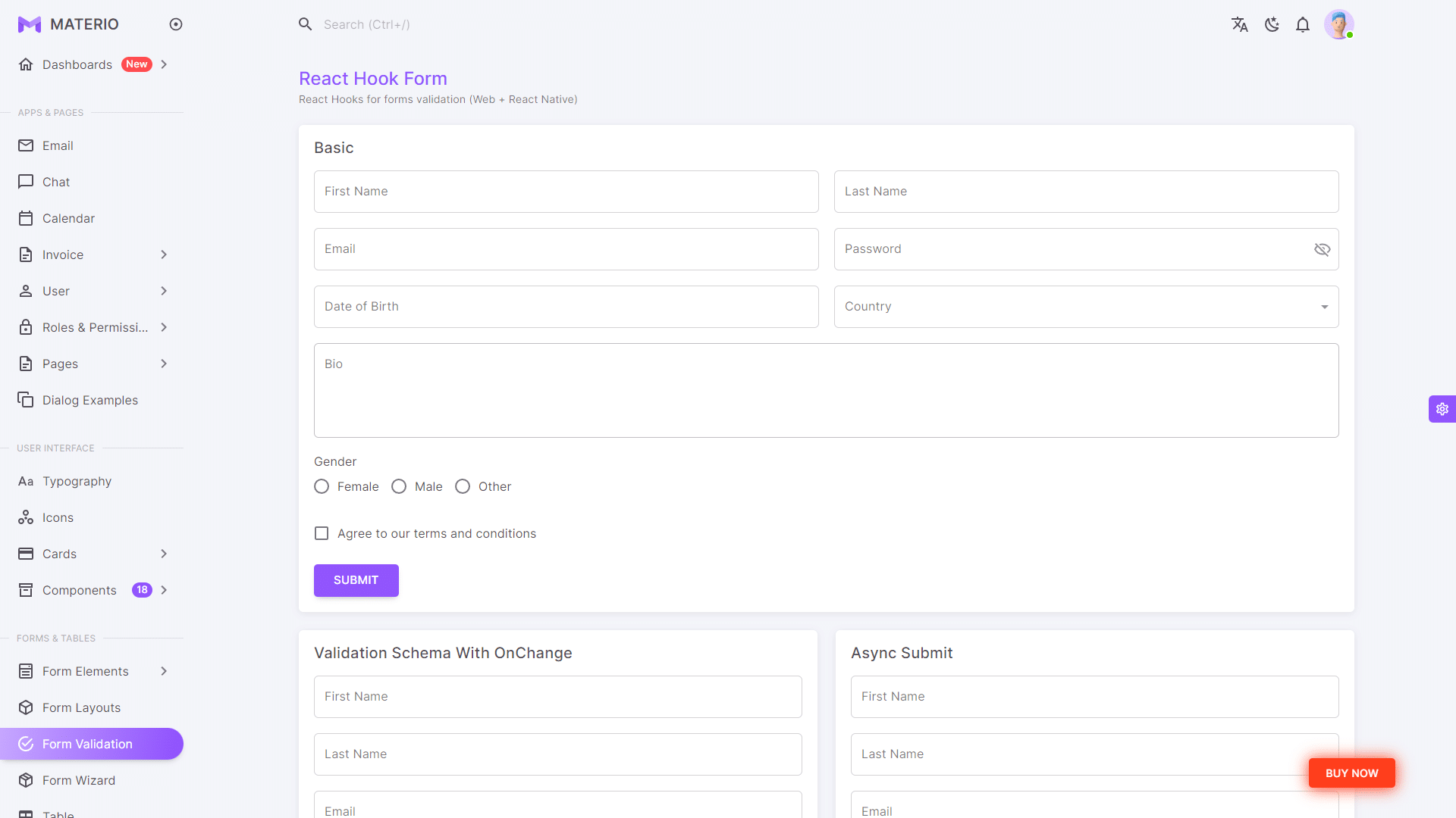 10+ Helpful JavaScript Form Validation Library 4 Materio MUI React Admin Template