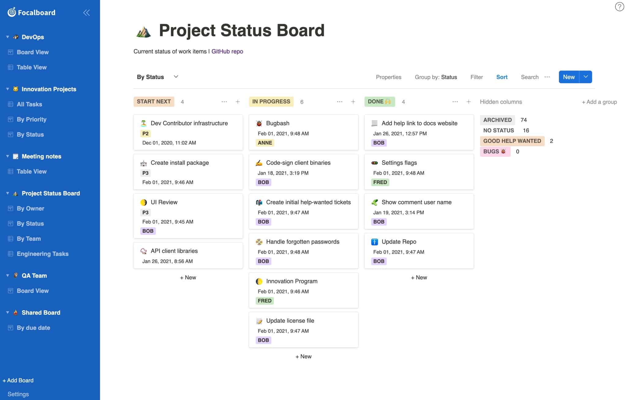 Productive Kanban Board Template Free You Must Use🤘🏻 1 Focalboard Kanban board template