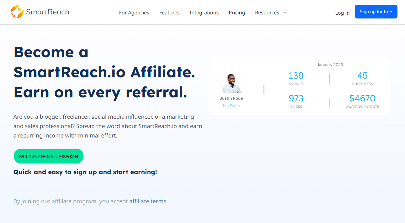 22+ Best SaaS Affiliate Programs for Beginners 2024. 13 Smartreach.io SaaS Affiliation Program