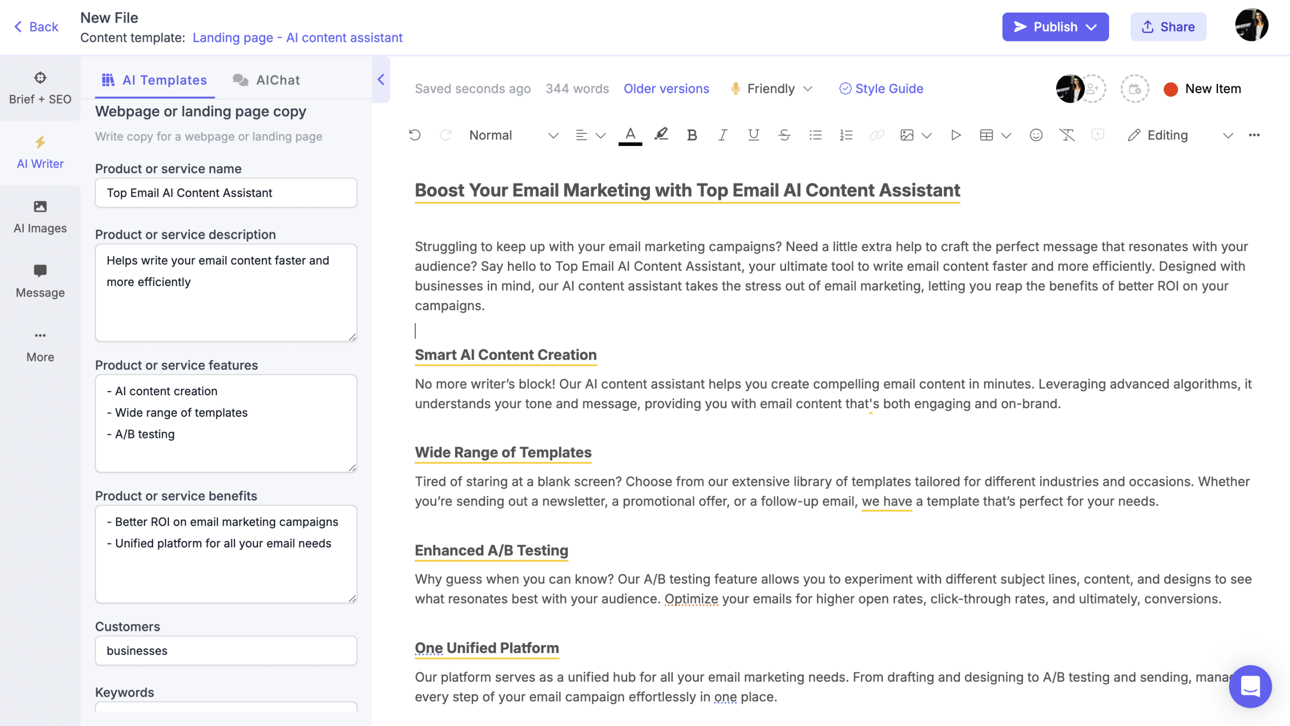 5+ AI Tools to Create Stunning Landing Pages 2 Narrato AI