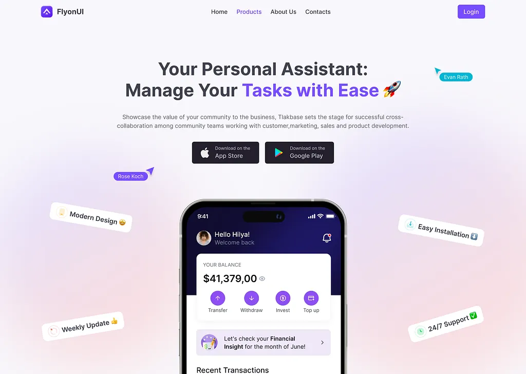 9 Key Elements of a High-Converting Landing Page - With Examples 1 FlyonUI Mobile App Hero Section Headline