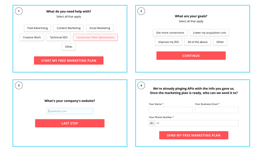 9 Key Elements of a High-Converting Landing Page - With Examples 25 KlientBoost Form Multistep