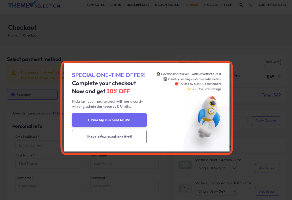 9 Key Elements of a High-Converting Landing Page - With Examples 22 exit intent