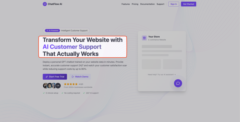 9 Key Elements of a High-Converting Landing Page - With Examples 9 flyonui landing page demo ai chat
