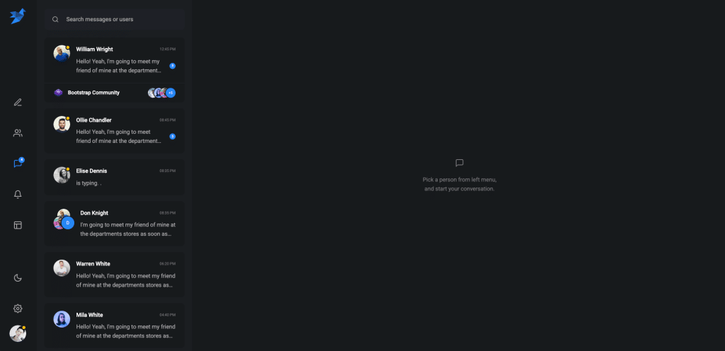 10+ Inspirational Bootstrap Chat Example & Templates 4 image 12