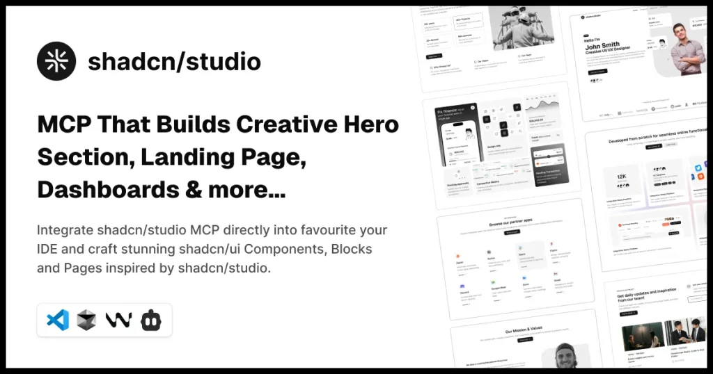 Top 10+ UI UX AI Generators Designers Must Have 5 shadcn studio mcp ai