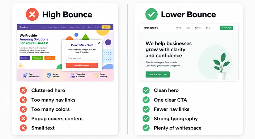 The Connection Between Website Theme Design and Bounce Rate 1 bounce rate