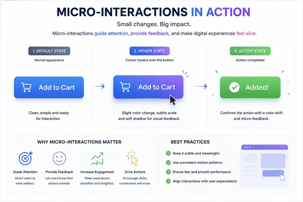 How Color and Motion in Design Secretly Control Your 3 Micro interactions in action