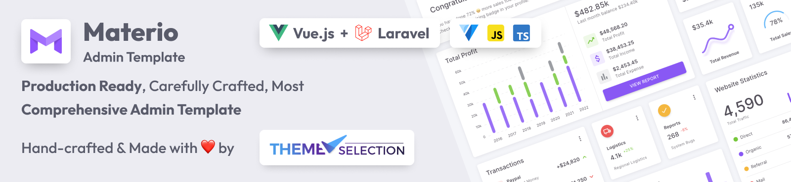 Materio Vue Laravel Admin Template